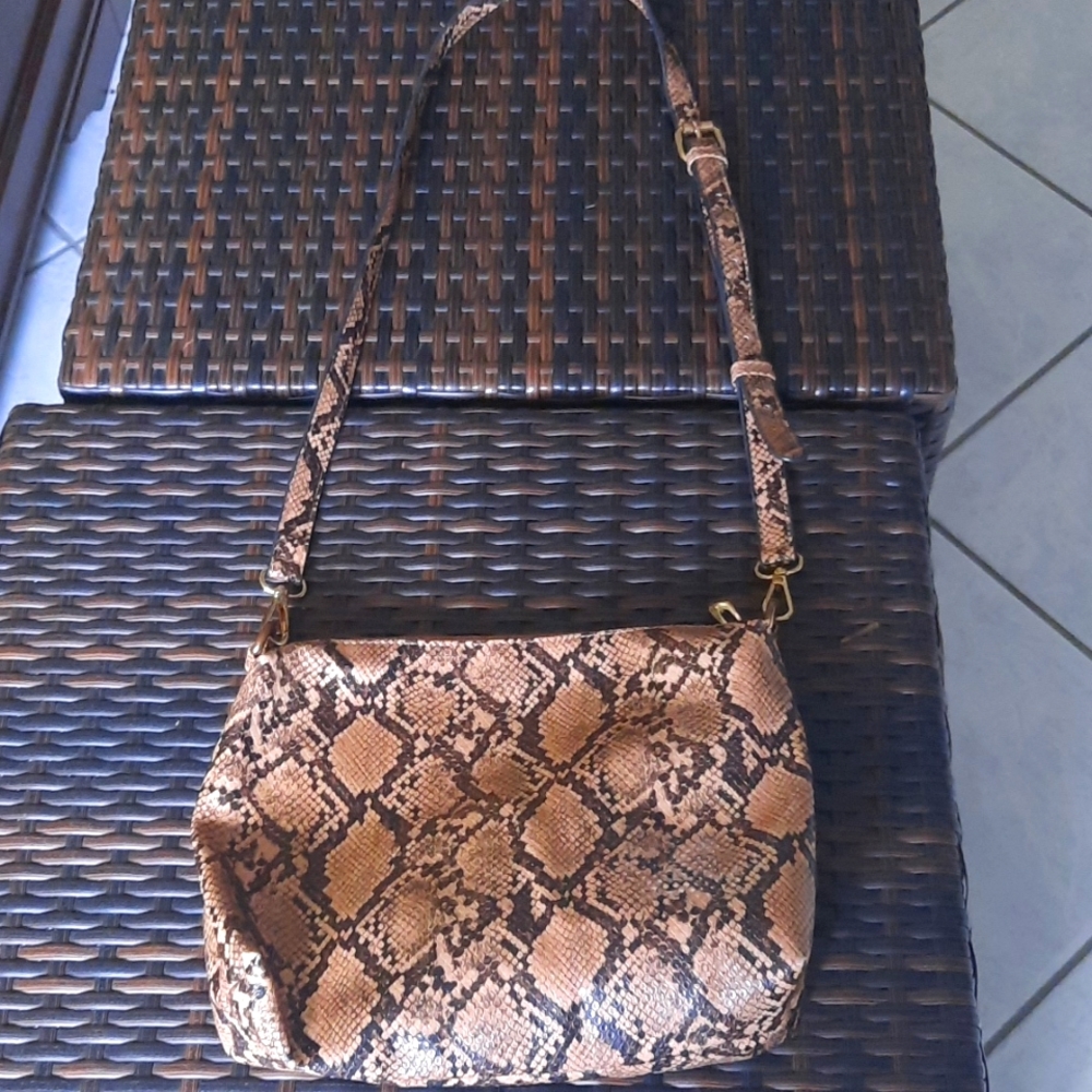 Brown snakeskin pattern crossbag